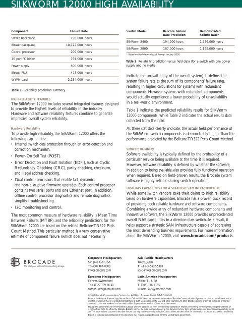 Brocade 12000 Datasheet - TeamKCI