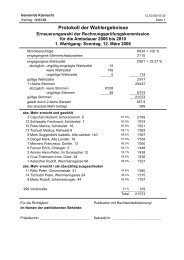 Protokoll der Wahlergebnisse - Gemeinde KÃ¼snacht