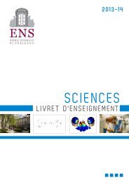 Livret des enseignements Sciences 2013-2014