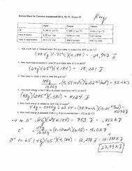 Answer key review sheet for ca 12 weeks chemistry - SchoolNotes