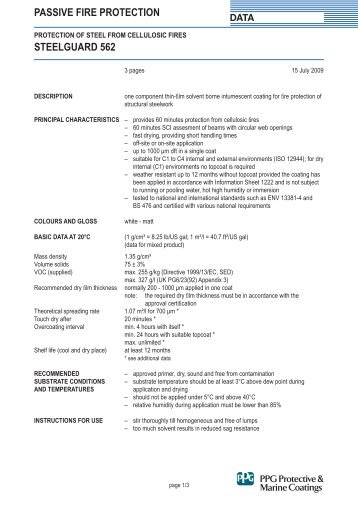 Steelguard 562 Technical Data Sheet - Promain