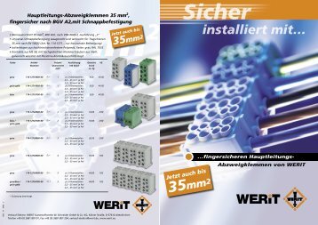 fingersicheren Hauptleitungs- Abzweigklemmen von WERIT