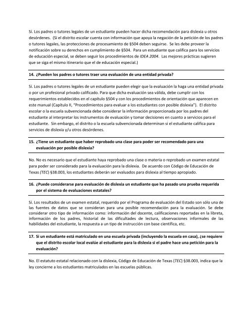 MANUAL SOBRE LA DISLEXIA - Region 17