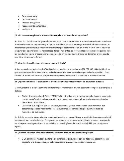 MANUAL SOBRE LA DISLEXIA - Region 17