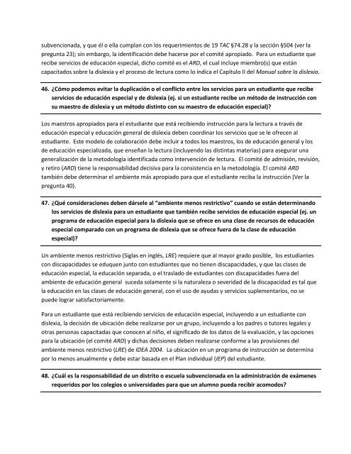 MANUAL SOBRE LA DISLEXIA - Region 17