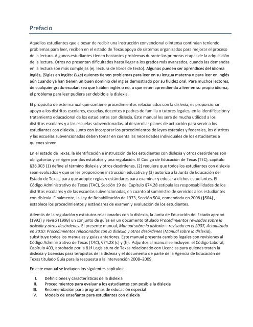 MANUAL SOBRE LA DISLEXIA - Region 17