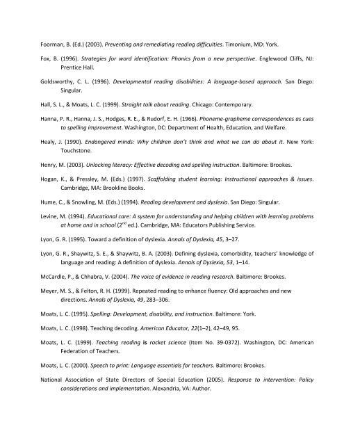 MANUAL SOBRE LA DISLEXIA - Region 17