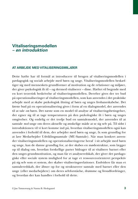 Introducerende pjece 'Vitaliseringsmodellen' - Forlaget Klim