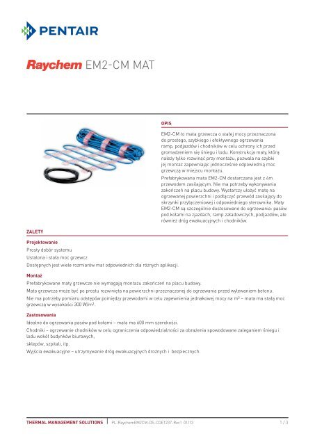 EM2-CM MAT - Pentair