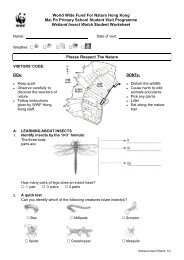Wetland Insect Watch - Student Worksheet - WWF