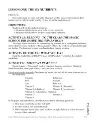 Lesson One: The Six Nutrients - Teacher Enrichment Initiatives - The ...