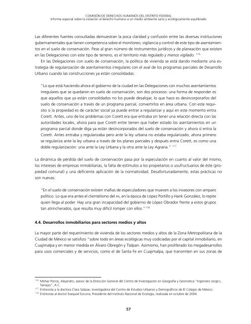 informe CDH DF suelo conservación - Procuraduría General de ...