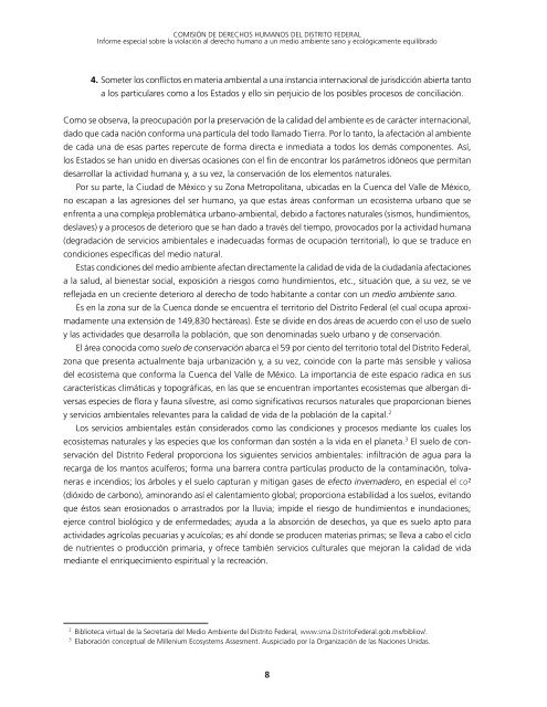 informe CDH DF suelo conservación - Procuraduría General de ...