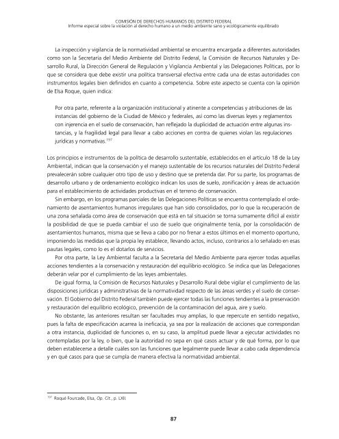 informe CDH DF suelo conservación - Procuraduría General de ...