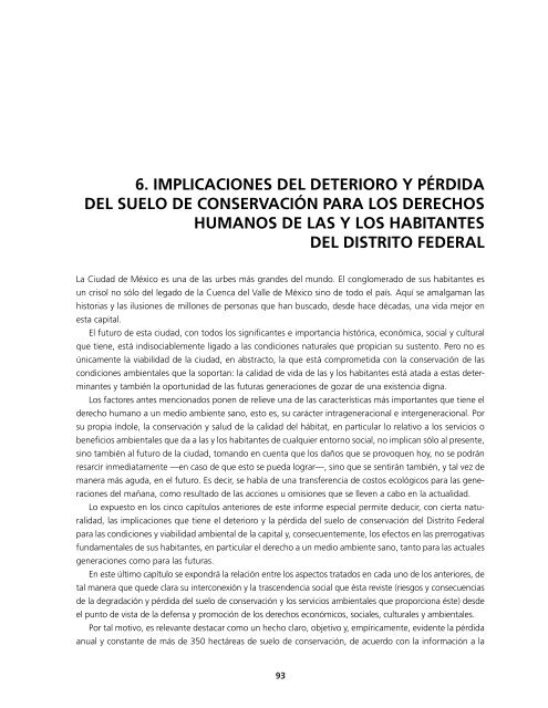 informe CDH DF suelo conservación - Procuraduría General de ...