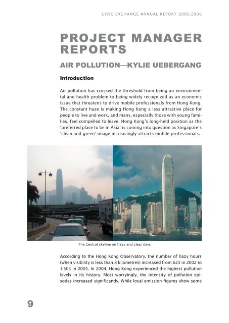 Civic Exchange Annual Report 2005-2006: The Air We Breathe