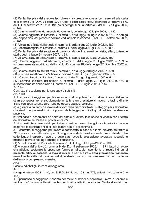 DECRETO LEGISLATIVO 25 luglio 1998, n. 286 ... - Governo Italiano