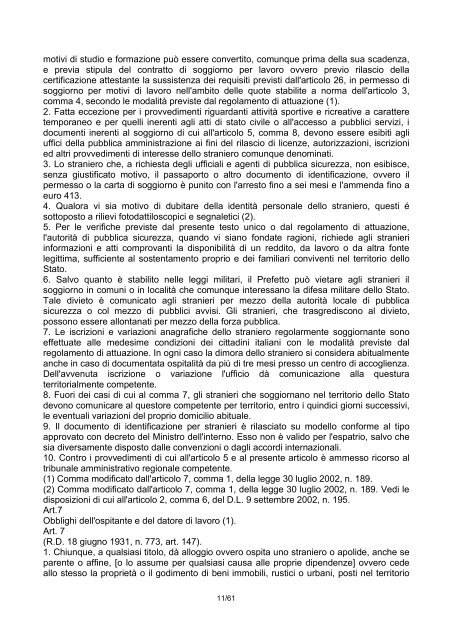 DECRETO LEGISLATIVO 25 luglio 1998, n. 286 ... - Governo Italiano