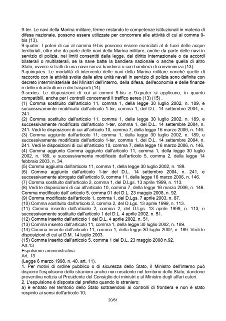 DECRETO LEGISLATIVO 25 luglio 1998, n. 286 ... - Governo Italiano