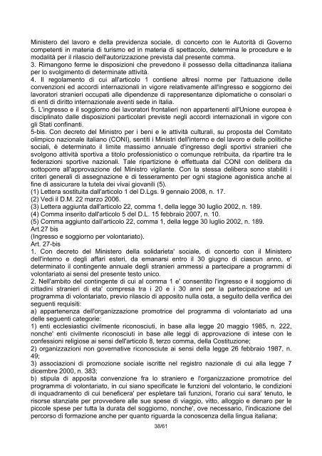 DECRETO LEGISLATIVO 25 luglio 1998, n. 286 ... - Governo Italiano