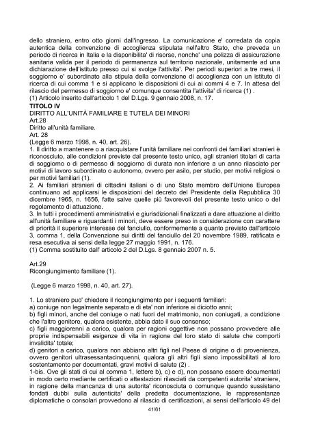 DECRETO LEGISLATIVO 25 luglio 1998, n. 286 ... - Governo Italiano