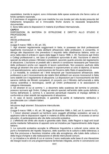 DECRETO LEGISLATIVO 25 luglio 1998, n. 286 ... - Governo Italiano