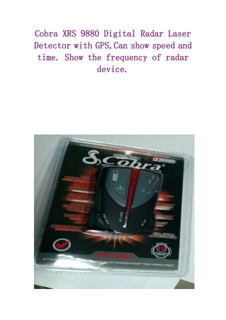 Cobra Xrs 9880 Digital Radar Laser Detector Sunsky