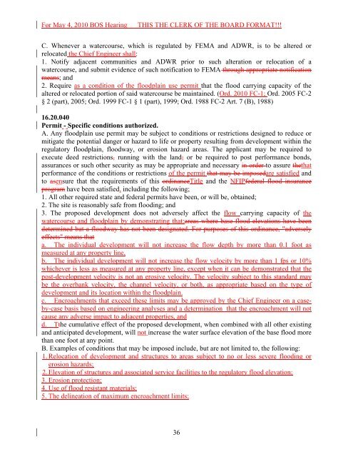 underline-strikeout version of the final draft ordinance - Pima County ...