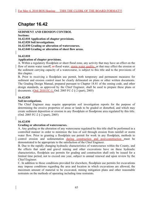 underline-strikeout version of the final draft ordinance - Pima County ...