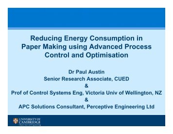 Reduced Energy Consumption in Paper Making