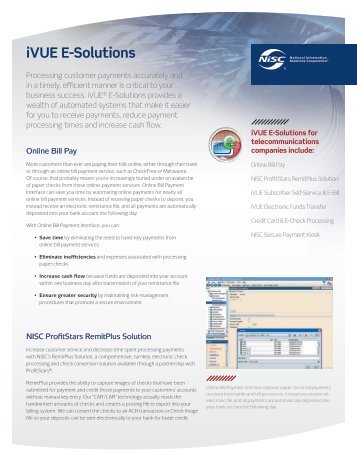 iVUE E-Solutions - National Information Solutions Cooperative