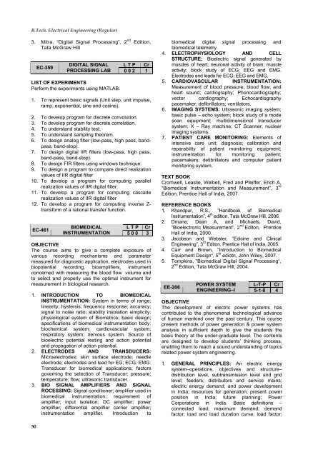 B.Tech. Degree Programme Electrical Engineering - Lingaya's ...