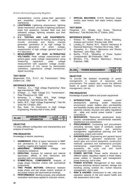 B.Tech. Degree Programme Electrical Engineering - Lingaya's ...