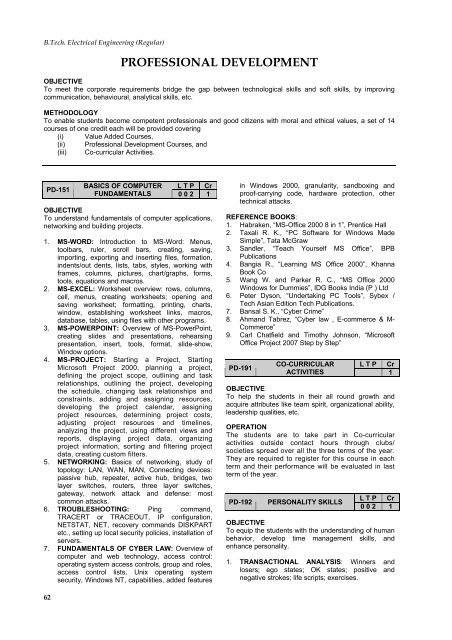 B.Tech. Degree Programme Electrical Engineering - Lingaya's ...