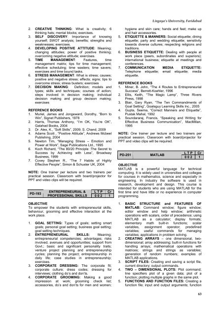 B.Tech. Degree Programme Electrical Engineering - Lingaya's ...