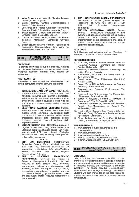 B.Tech. Degree Programme Electrical Engineering - Lingaya's ...