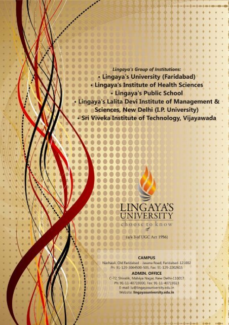 B.Tech. Degree Programme Electrical Engineering - Lingaya's ...