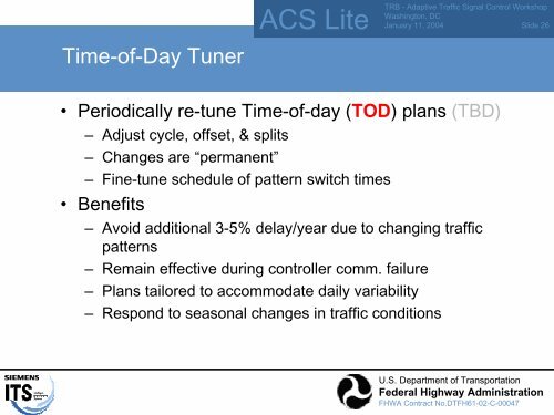 ACS Lite Project Overview - Traffic Signal Systems Committee