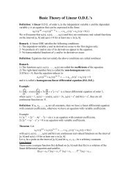 Basic Theory of Linear ODE's