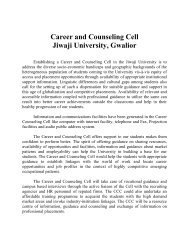 Career and Counseling Cell Jiwaji University Gwalior STUDENT'S ...