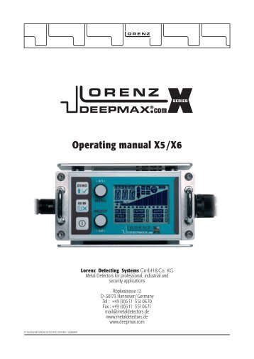 Operating manual X5 /X6 - Kellyco Metal Detectors