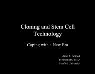 Cloning and Stem Cell Technology - Stanford University