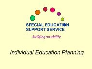 Individual Education Planning - Special Education Support Service