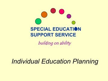 Individual Education Planning - Special Education Support Service