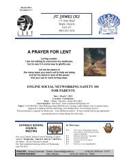 March 2013 Newsletter - St. James Catholic Elementary School