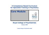 Core and Generic Curriculum for Training in Psychiatry - KSS Deanery