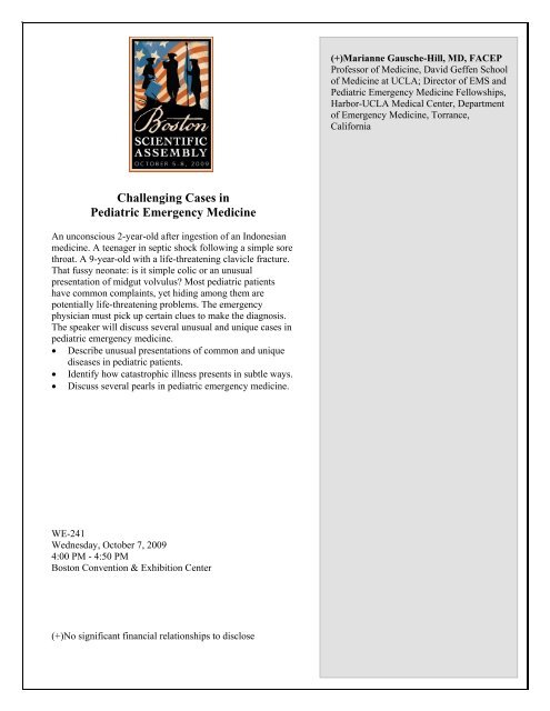 Challenging Cases in Pediatric Emergency Medicine 