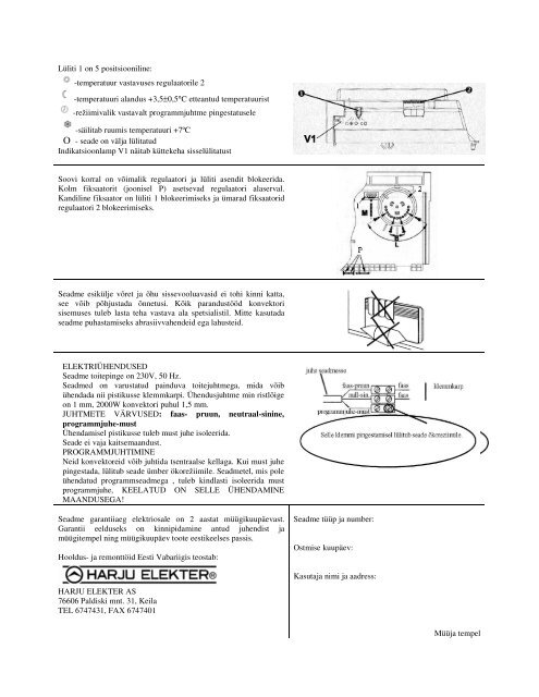 Kasutusjuhend - Harju Elekter
