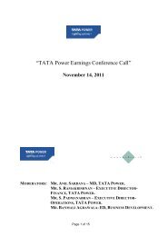 Q2 FY12 Earnings Conference Call Transcript - Tata Power