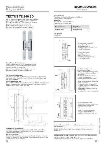 TECTUS TE 240 3D - TECTUS Concealed Hinges from Simonswerk